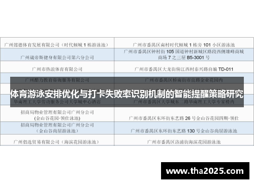 体育游泳安排优化与打卡失败率识别机制的智能提醒策略研究